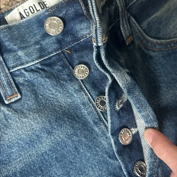 AGOLDE Parker Vintage cut off shorts size 25 ladies retro blue ruin color NEW - Picture 4 of 12